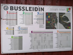Bus schedule from a specific bus stop in Torshavn