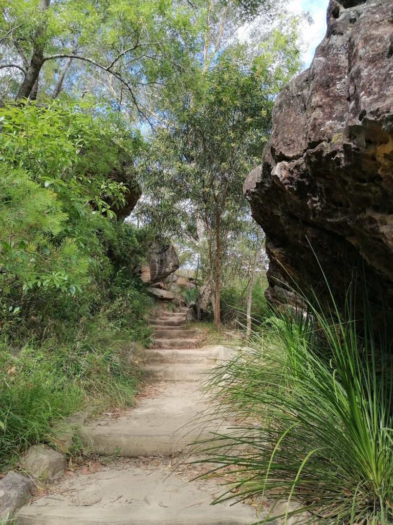 Beautiful rock formations en route to Jellybean Pool in Blue Mountains National Park