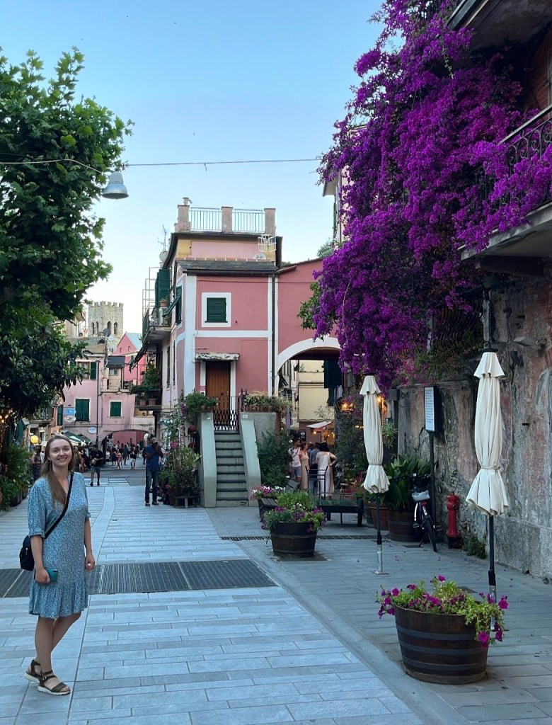 Summer evening in colorful Monterosso, Italy