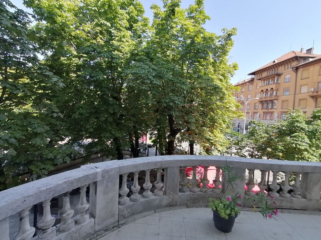 The balcony in our room at Hotel Continental in Rijeka, Croatia